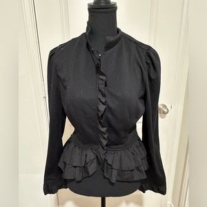 Elle short black ruffled women’s jacket